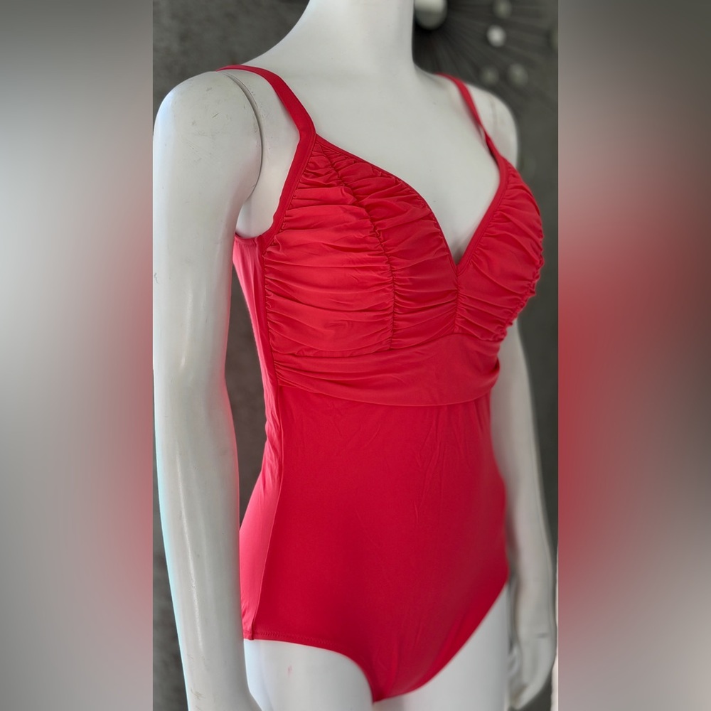 Diva by Rachel Pappo Coral One Piece Swimsuit, Sz 12 C-cup, New with tags!